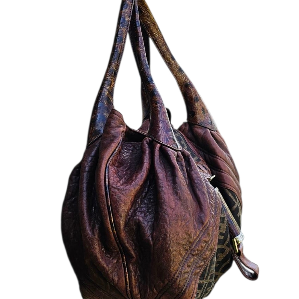 Fendi Zucca Brown Shoulder Spy Bag - Picture 7 of 10